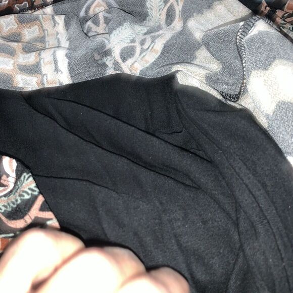 Free People Stella Mock Neck Mini Dress Black Graphic Print XS WhimsyGoth Boho - Picture 8 of 10